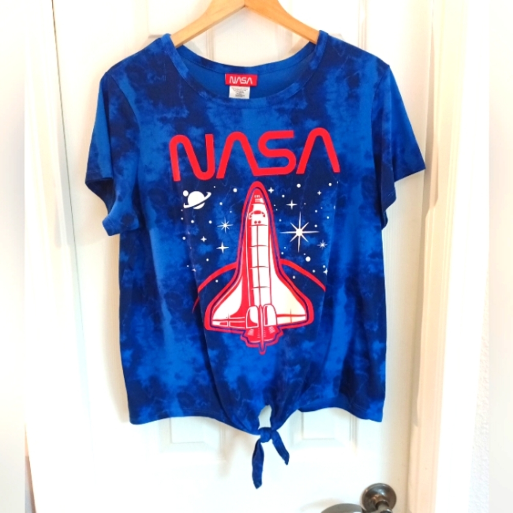 NASA Tie Dye Graphic Print Tie Front T-shirt Size 19